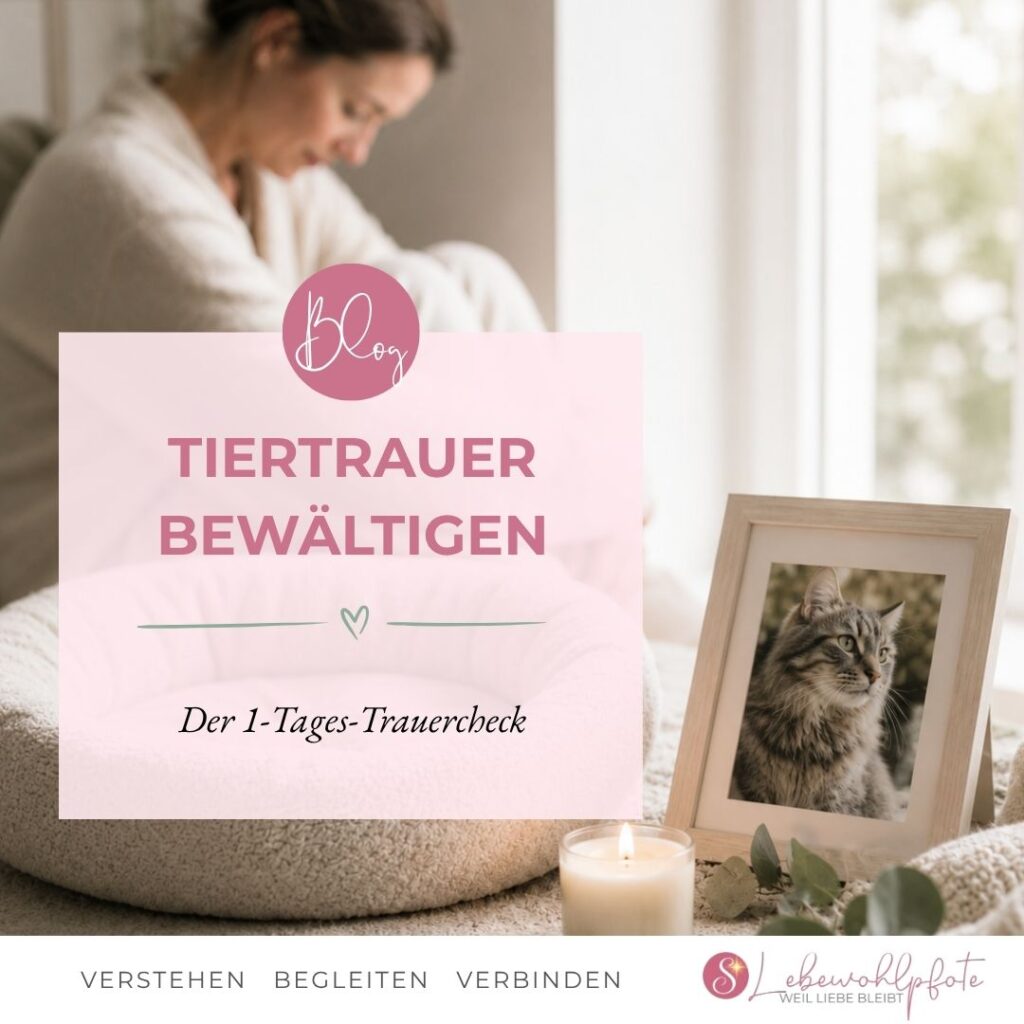 Frau trauert um Katze