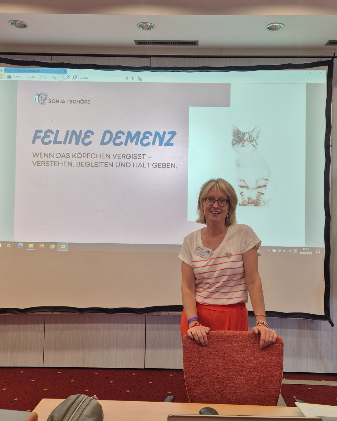 Sonja beim Training Feline Demenz auf den Tierheilpraktikertagen 2025